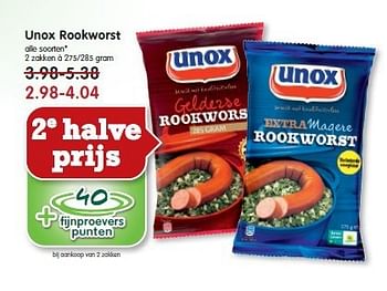 Aanbiedingen Unox rookworst - Unox - Geldig van 28/09/2014 tot 04/10/2014 bij Em-té