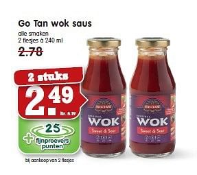 Aanbiedingen Go tan wok saus 2 stuks - Go Tan - Geldig van 28/09/2014 tot 04/10/2014 bij Em-té