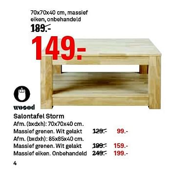 Aanbiedingen Salontafel storm - Woood - Geldig van 28/09/2014 tot 04/10/2014 bij Karwei