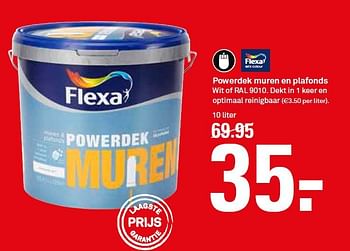 Aanbiedingen Powerdek muren en plafonds - Flexa - Geldig van 28/09/2014 tot 04/10/2014 bij Karwei