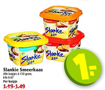 Aanbiedingen Slankie smeerkaas - Slankie - Geldig van 28/09/2014 tot 04/10/2014 bij Plus