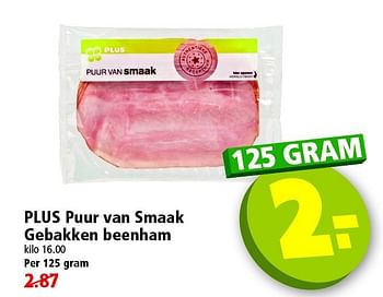 Aanbiedingen Plus puur van smaak gebakken beenham - Huismerk - Plus - Geldig van 28/09/2014 tot 04/10/2014 bij Plus