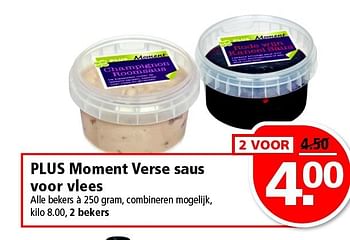 Aanbiedingen Plus moment verse saus voor vlees - Huismerk - Plus - Geldig van 28/09/2014 tot 04/10/2014 bij Plus