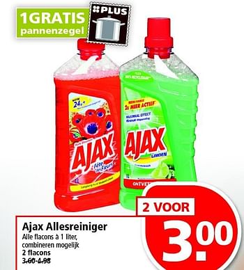 Aanbiedingen Ajax allesreiniger - Ajax - Geldig van 28/09/2014 tot 04/10/2014 bij Plus