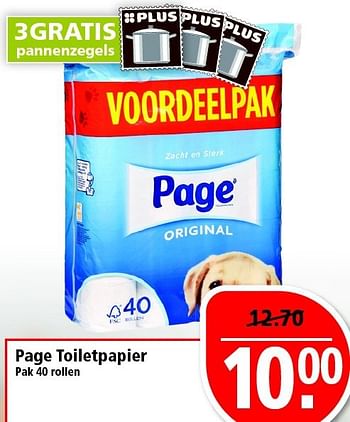 Aanbiedingen Page toiletpapier - Page - Geldig van 28/09/2014 tot 04/10/2014 bij Plus