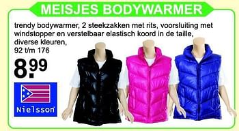 Aanbiedingen Meisjes bodywarmer - Nielsson - Geldig van 29/09/2014 tot 19/10/2014 bij Van Cranenbroek