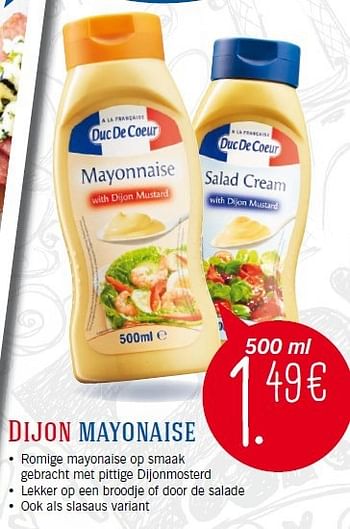 Aanbiedingen Dijon mayonaise - Duc De Coeur - Geldig van 29/09/2014 tot 05/10/2014 bij Lidl