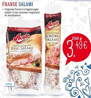 Aanbiedingen Franse salami - Aoste - Geldig van 29/09/2014 tot 05/10/2014 bij Lidl