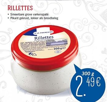 Aanbiedingen Rillettes - Huismerk - Lidl - Geldig van 29/09/2014 tot 05/10/2014 bij Lidl