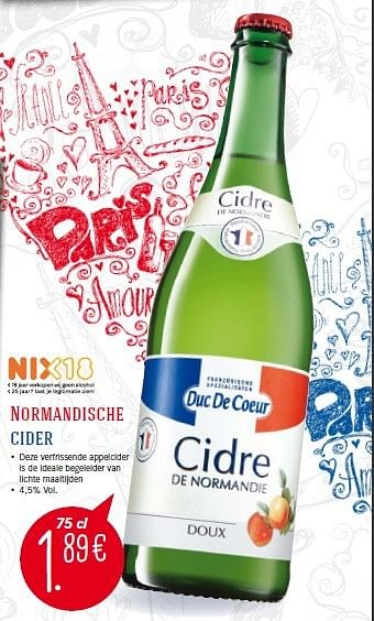 Aanbiedingen Normandische cider - Duc De Coeur - Geldig van 29/09/2014 tot 05/10/2014 bij Lidl