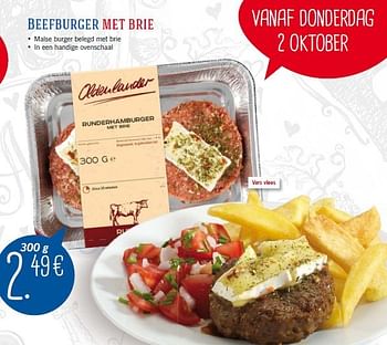 Aanbiedingen Beefburger met brie - Oldenlander - Geldig van 29/09/2014 tot 05/10/2014 bij Lidl