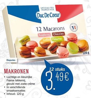 Aanbiedingen Makronen - Duc De Coeur - Geldig van 29/09/2014 tot 05/10/2014 bij Lidl