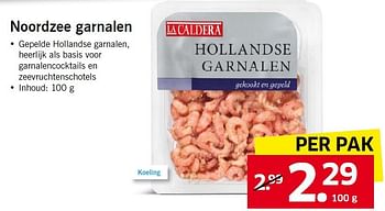 Aanbiedingen Noordzee garnalen - La Caldera - Geldig van 29/09/2014 tot 05/10/2014 bij Lidl