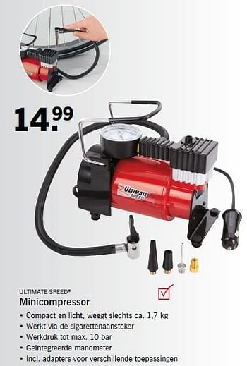 Aanbiedingen Ultimate speed minicompressor - Ultimate Speed - Geldig van 29/09/2014 tot 05/10/2014 bij Lidl