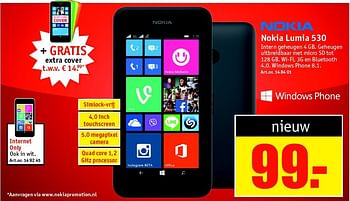 Aanbiedingen Nokia lumia 530 - Nokia - Geldig van 29/09/2014 tot 12/10/2014 bij Kijkshop