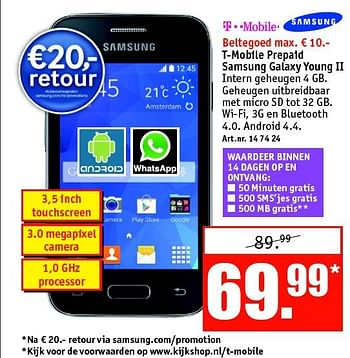 Aanbiedingen Samsung galaxy young ii - Samsung - Geldig van 29/09/2014 tot 12/10/2014 bij Kijkshop