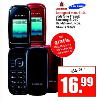 Aanbiedingen Samsung e1270 - Samsung - Geldig van 29/09/2014 tot 12/10/2014 bij Kijkshop