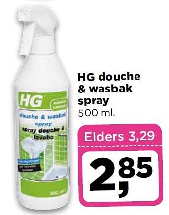 Aanbiedingen Hg douche + wasbak spray - HG - Geldig van 30/09/2014 tot 06/10/2014 bij Dirx Drogisterijen