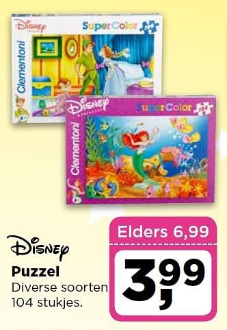 Aanbiedingen Puzzel diverse soorten - Disney - Geldig van 30/09/2014 tot 06/10/2014 bij Dirx Drogisterijen