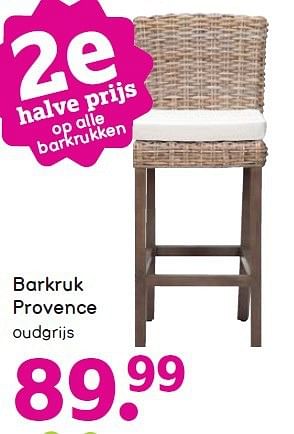 Aanbiedingen Barkruk provence oudgrijs - Huismerk - Leen Bakker - Geldig van 12/10/2014 tot 25/10/2014 bij Leen Bakker