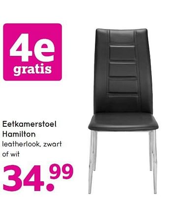 Aanbiedingen Eetkamerstoel hamilton leatherlook, zwart of wit - Huismerk - Leen Bakker - Geldig van 12/10/2014 tot 25/10/2014 bij Leen Bakker
