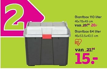 Aanbiedingen Giantbox 110 liter - Iris - Geldig van 12/10/2014 tot 25/10/2014 bij Leen Bakker