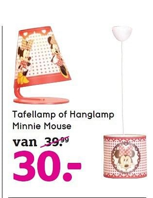 Aanbiedingen Tafellamp of hanglamp minnie mouse - Huismerk - Leen Bakker - Geldig van 12/10/2014 tot 25/10/2014 bij Leen Bakker