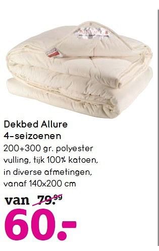 Aanbiedingen Dekbed allure 4-seizoenen - Huismerk - Leen Bakker - Geldig van 12/10/2014 tot 25/10/2014 bij Leen Bakker