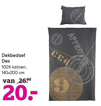 Aanbiedingen Dekbedset dex - Huismerk - Leen Bakker - Geldig van 12/10/2014 tot 25/10/2014 bij Leen Bakker