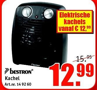 Aanbiedingen Kachel - Bestron - Geldig van 20/10/2014 tot 02/11/2014 bij Kijkshop