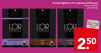Aanbiedingen Douwe egberts l`or espresso koffiecups - Douwe Egberts - Geldig van 26/10/2014 tot 01/11/2014 bij Deen Supermarkten