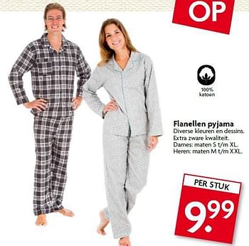 Aanbiedingen Flanellen pyjama - Huismerk - Deka Markt - Geldig van 26/10/2014 tot 01/11/2014 bij Deka Markt