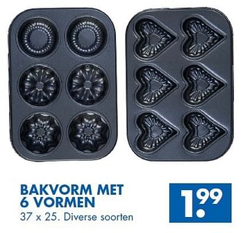 Aanbiedingen Bakvorm met 6 vormen - Huismerk - Zeeman  - Geldig van 11/10/2014 tot 25/10/2014 bij Zeeman