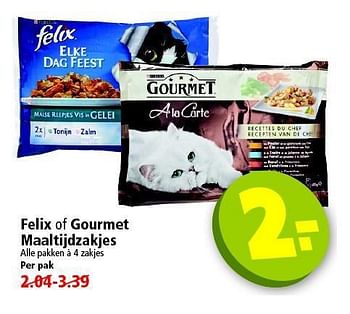 Aanbiedingen Felix of gourmet maaltijdzakjes - Felix - Geldig van 19/10/2014 tot 25/10/2014 bij Plus