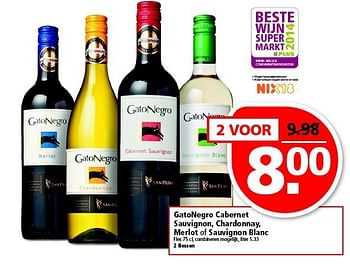 Aanbiedingen Gatonegro cabernet sauvignon, chardonnay, merlot of sauvignon blanc - Rode wijnen - Geldig van 19/10/2014 tot 25/10/2014 bij Plus