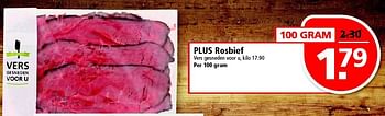Aanbiedingen Plus rosbief - Huismerk - Plus - Geldig van 19/10/2014 tot 25/10/2014 bij Plus