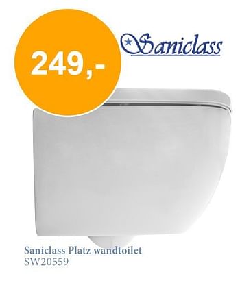 Aanbiedingen Saniclass platz wandtoilet sw20559 - Saniclass - Geldig van 01/10/2014 tot 31/10/2014 bij Sanitairwinkel