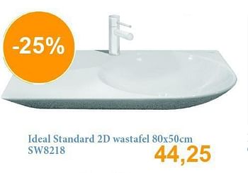 Aanbiedingen Ideal standard 2d wastafel 80x50cm sw8218 - Ideal Standard - Geldig van 01/10/2014 tot 31/10/2014 bij Sanitairwinkel