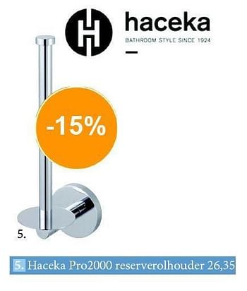 Aanbiedingen Haceka pro2000 reserverolhouder - Haceka - Geldig van 01/10/2014 tot 31/10/2014 bij Sanitairwinkel