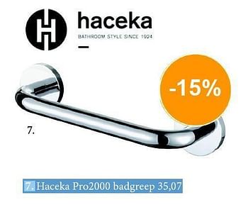 Aanbiedingen Haceka pro2000 badgreep - Haceka - Geldig van 01/10/2014 tot 31/10/2014 bij Sanitairwinkel