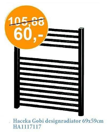 Aanbiedingen Haceka gobi designradiator ha1117117 - Haceka - Geldig van 01/10/2014 tot 31/10/2014 bij Sanitairwinkel