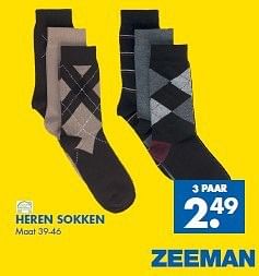 Aanbiedingen Heren sokken 3 paar - Huismerk - Zeeman  - Geldig van 18/10/2014 tot 01/11/2014 bij Zeeman