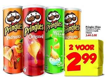 Aanbiedingen Pringles chips 2 voor - Pringles - Geldig van 26/10/2014 tot 01/11/2014 bij Plus