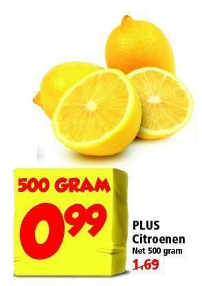 Aanbiedingen Plus citroenen - Huismerk - Plus - Geldig van 26/10/2014 tot 01/11/2014 bij Plus