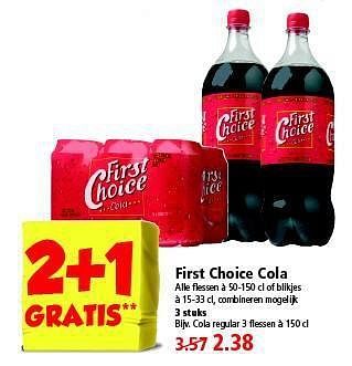 Aanbiedingen First choice cola - First choice - Geldig van 26/10/2014 tot 01/11/2014 bij Plus