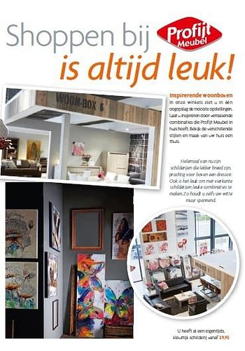 Aanbiedingen U heeft al een eigentijds, kleurrijk schilderij - Huismerk - Profijt Meubelen - Geldig van 08/10/2014 tot 31/10/2014 bij Profijt Meubel