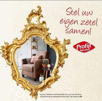 Aanbiedingen Fauteuil timoteo in stof microfiber de luxe met zitfront b, contraststiksel - Huismerk - Profijt Meubelen - Geldig van 08/10/2014 tot 31/10/2014 bij Profijt Meubel