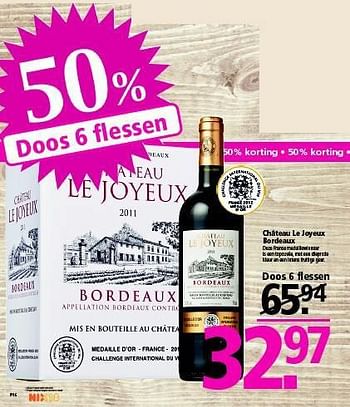 Aanbiedingen Château le joyeux bordeaux - Rode wijnen - Geldig van 26/10/2014 tot 01/11/2014 bij Plus