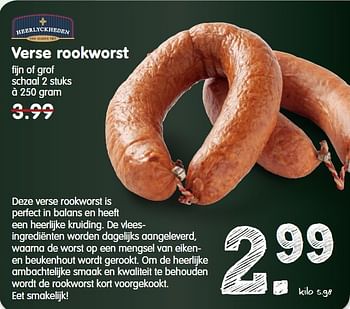 Aanbiedingen Verse rookworst - Heerlyckheeden - Geldig van 26/10/2014 tot 01/11/2014 bij Em-té