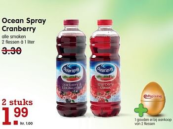 Aanbiedingen Ocean spray cranberry - Ocean Spray - Geldig van 26/10/2014 tot 01/11/2014 bij Em-té